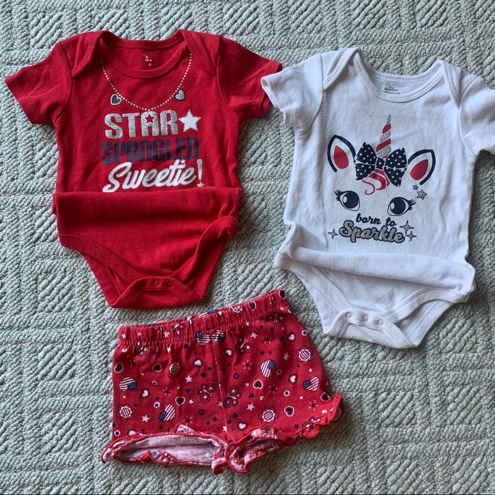 Patriotic onesies and shorts bundle set